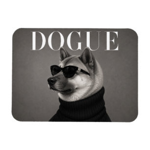 Akita Chic Mode-Editorial-Hundeporträt Flexi-Magne Magnet