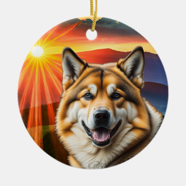 Akita Chien Arbre de Noël Ornement (Devant)