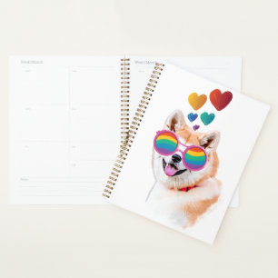 Akita Chien avec Coeurs Saint Valentin