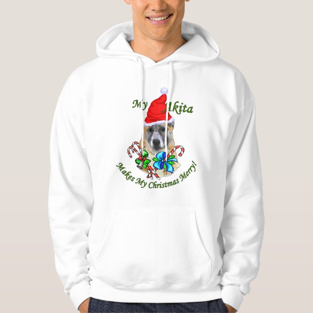 Akita Christmas Geschenke Hoodie (Vorderseite)