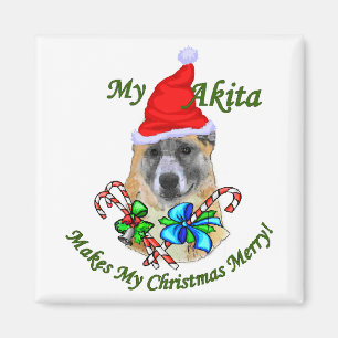 Akita Christmas Geschenke Magnet