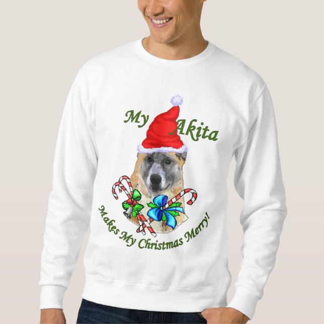 Akita Christmas Geschenke Sweatshirt (Vorderseite)