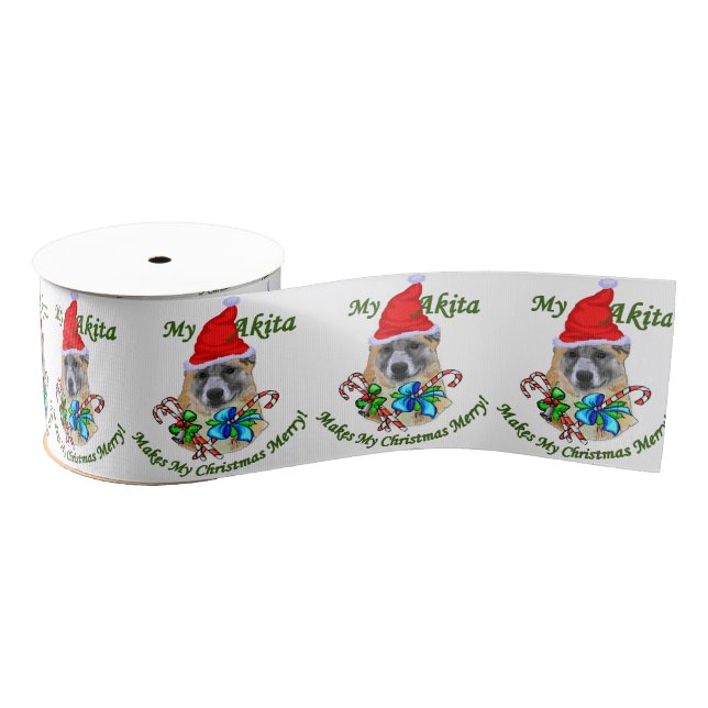 Akita Christmas Merry Ripsband (Spule)