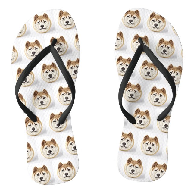 Akita Dog 3D Inspiriert Flip Flops (Fußbett)