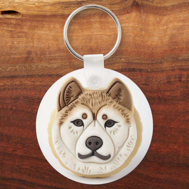 Akita Dog 3D Inspiriert Schlüsselanhänger (Vorderseite)