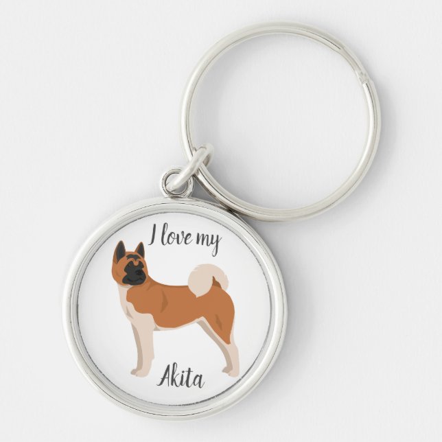 Akita Dog. American Akita Hund Schlüsselanhänger (Vorne)
