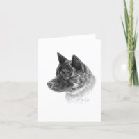 Akita Dog Art Grußkarte