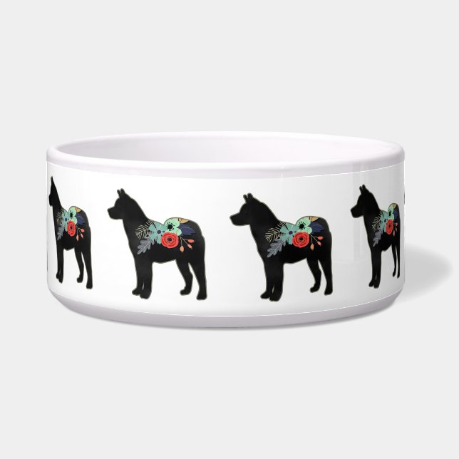 Akita Dog Breed Boho Silhouette Napf (Vorderseite)