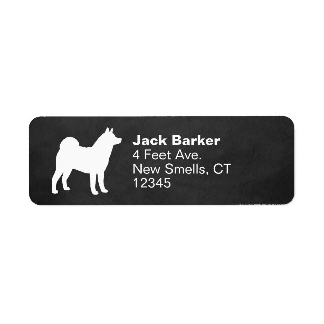 Akita Dog Breed Silhouette Rücksendeadressen-Aufkl (Vorne)