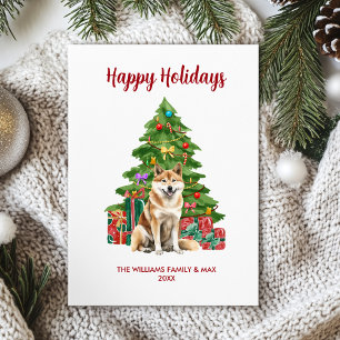 Akita Dog Familienweihnacht Feiertagskarte