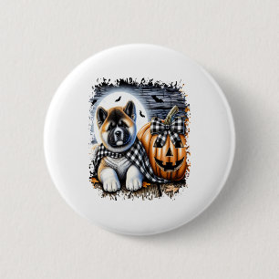 Akita Dog Halloween Square Button