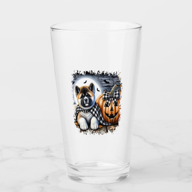 Akita Dog Halloween Square Glas (Vorderseite)