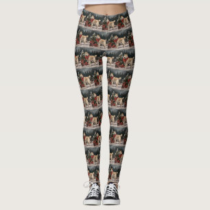 Akita Dog in Schnee Weihnachten Leggings