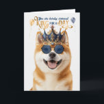 Akita Dog King für Day Funny Birthday Karte<br><div class="desc">Dieser wunderschöne Akita Hund will,  ihrem besonderen Menschen oder Akita Liebhaber einen glücklichen Geburtstag für einen König zu wünschen.</div>