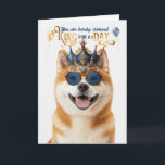 Akita Dog King für Day Funny Birthday Karte<br><div class="desc">Dieser wunderschöne Akita Hund will, ihrem besonderen Menschen oder Akita Liebhaber einen glücklichen Geburtstag für einen König zu wünschen.</div>