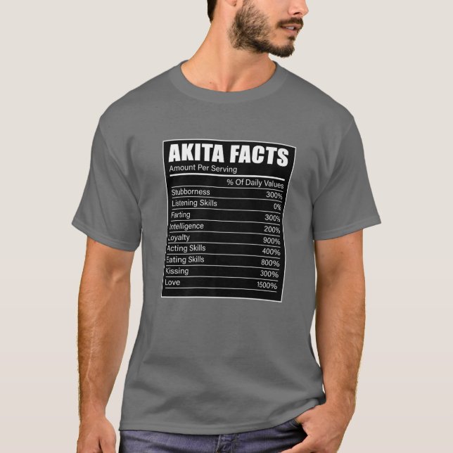 Akita Dog Lover Akita Fakten Akita Dog T-Shirt (Vorderseite)
