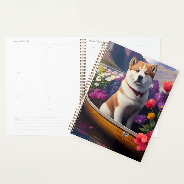Akita Dog on a Paddle: Ein Landschaftliches Abente Planer (Anzeige)
