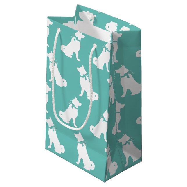 Akita Dog Puppy Kleine Geschenktüte (Vorderseite Schrägansicht)