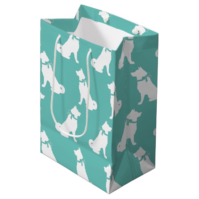 Akita Dog Puppy Mittlere Geschenktüte (Vorderseite Schrägansicht)