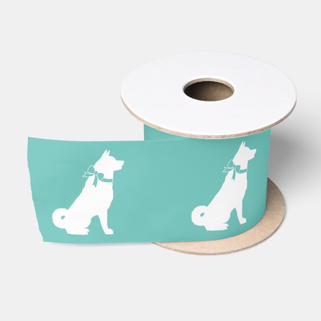 Akita Dog Puppy Satinband (Spule)