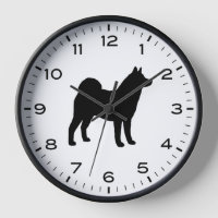 Akita Dog Silhouette mit Nummern und Minuten
