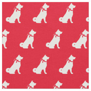 Akita Dog Silhouette Pet Red Stoff