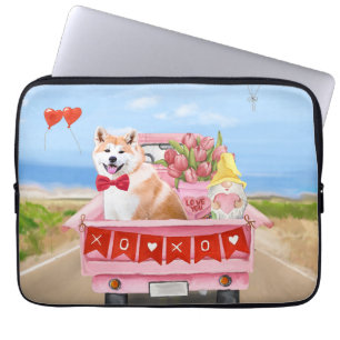 Akita Dog Valentine's Day Lkw Herz Laptopschutzhülle