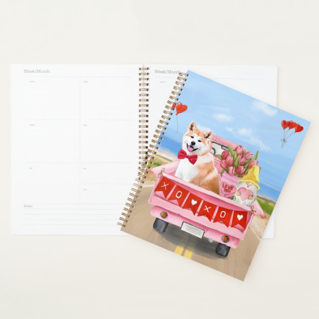 Akita Dog Valentine's Day Lkw Herz Planer (Anzeige)