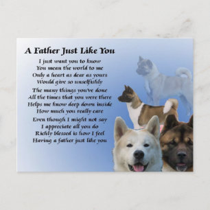 Akita Dog Vater Gedicht Postkarte