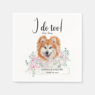Akita Dog Wedding Cocktail Napkins Serviette