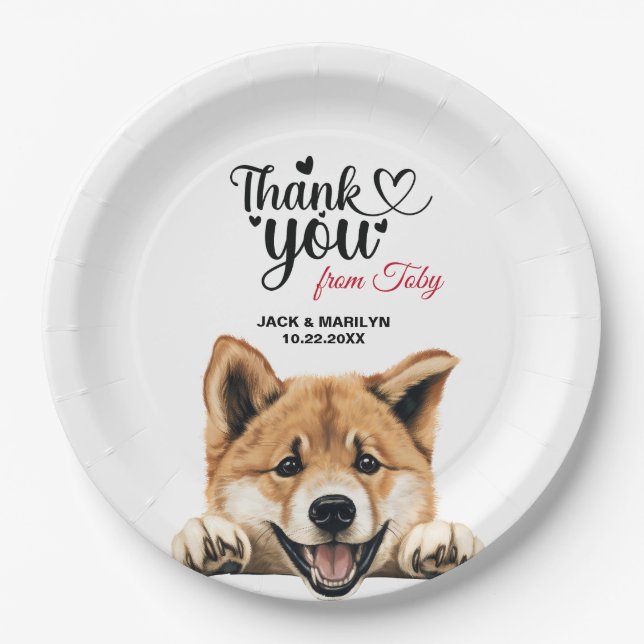 Akita Dog Wedding Empfang Pappteller (Vorderseite)