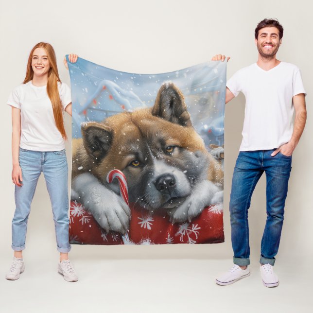 Akita Dog Weihnachtsfest Fleecedecke (Beispiel)