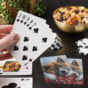 Akita Dog Weihnachtsfest Spielkarten