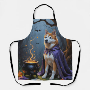 Akita Dog Whimsical Halloween Malerei Schürze