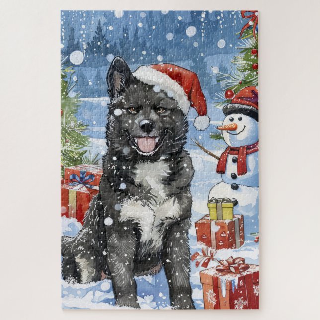 Akita Dog Winter Wonderland Weihnachtsfreude (Vertikal)