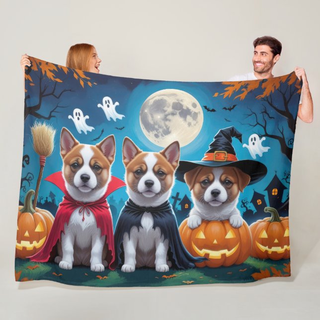 Akita Dogs Pumpkin Halloween Funny Fleecedecke (Beispiel)