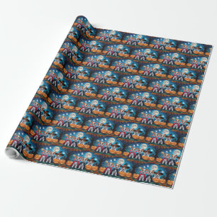 Akita Dogs Pumpkin Halloween Funny Geschenkpapier