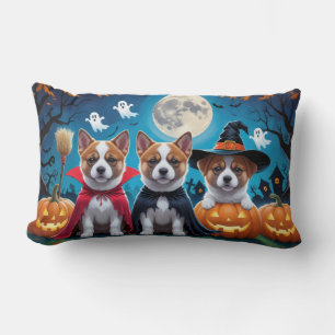 Akita Dogs Pumpkin Halloween Funny Lendenkissen
