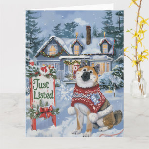 Akita Festive Spaß Realtor Christmas Karte