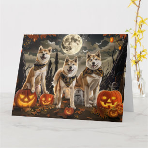 Akita Halloween Gruselig Karte