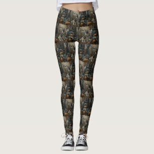 Akita Halloween Nacht Hundevergnügen Leggings