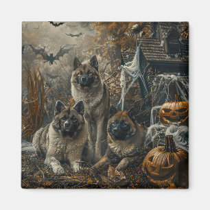 Akita Halloween Night Doggy Delight Magnet