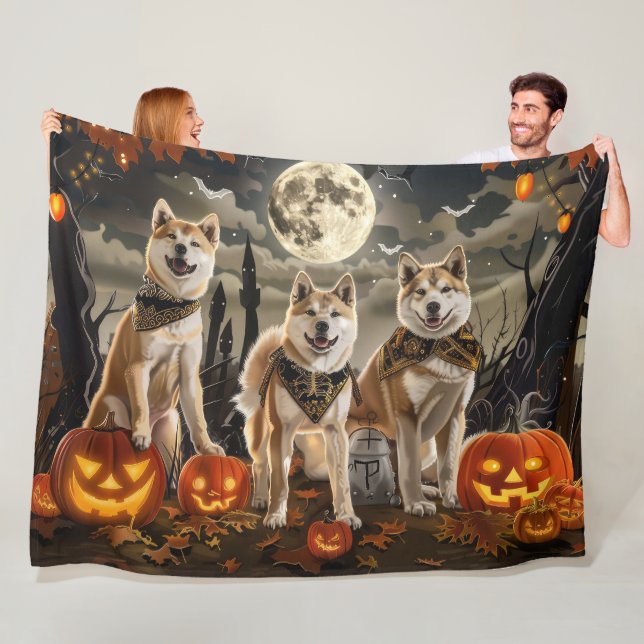 Akita Halloween Spooky Fleecedecke (Beispiel)