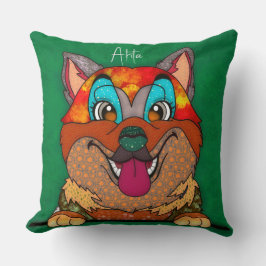 Akita handgemalt Throw Kissen
