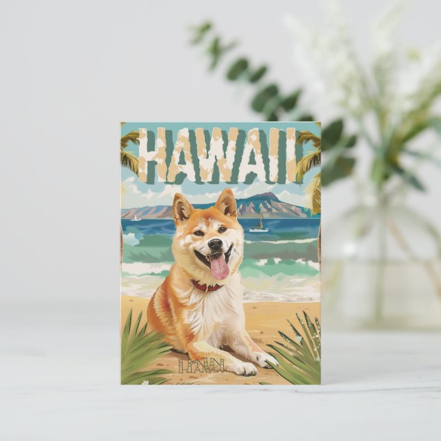Akita Hawaii Urlaub Reisen Postkarte (Stehend Vorderseite)