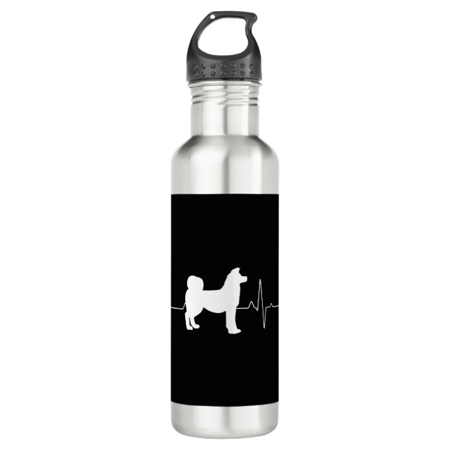 Akita Heartbeat Edelstahlflasche (Vorderseite)
