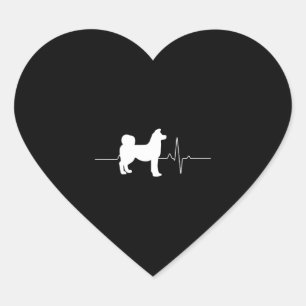 Akita Heartbeat Herz-Aufkleber