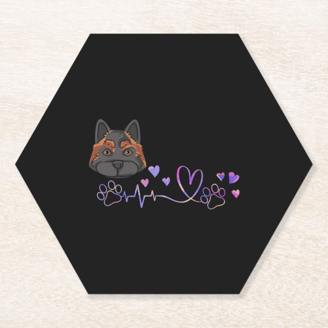 Akita Heartbeat Untersetzer (Vorderseite)