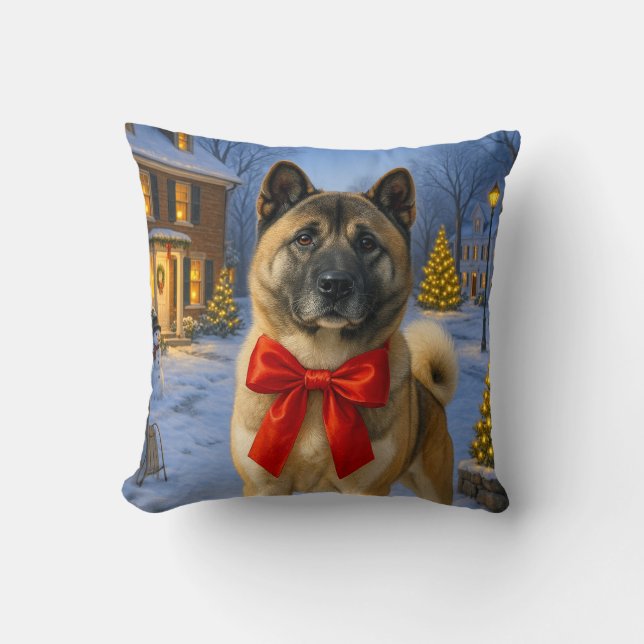 Akita Holiday  Kissen (Vorderseite)