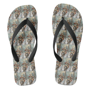 Akita-Hund fährt Motorrad Weihnachten Flip Flops